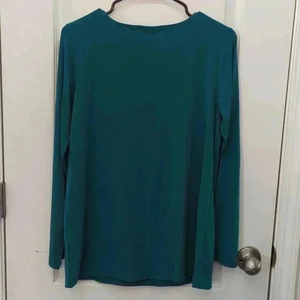Susan Graver Artisan Liquid Knit Embellished Long-Sleeve Top